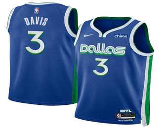 Men%27s Dallas Mavericks #3 Anthony Davis Blue 2025 City Edition Stitched Jersey Dzhi